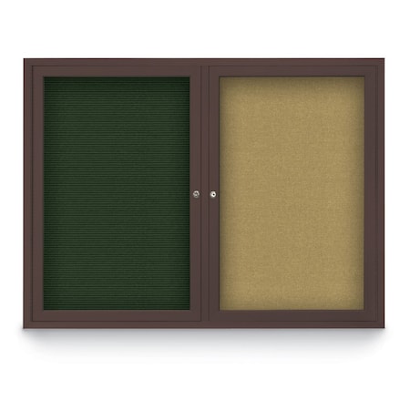 United Visual Products Corkboard, Burgundy /Bronze, 24" x 36" UV415I-BRONZE-DBURGU